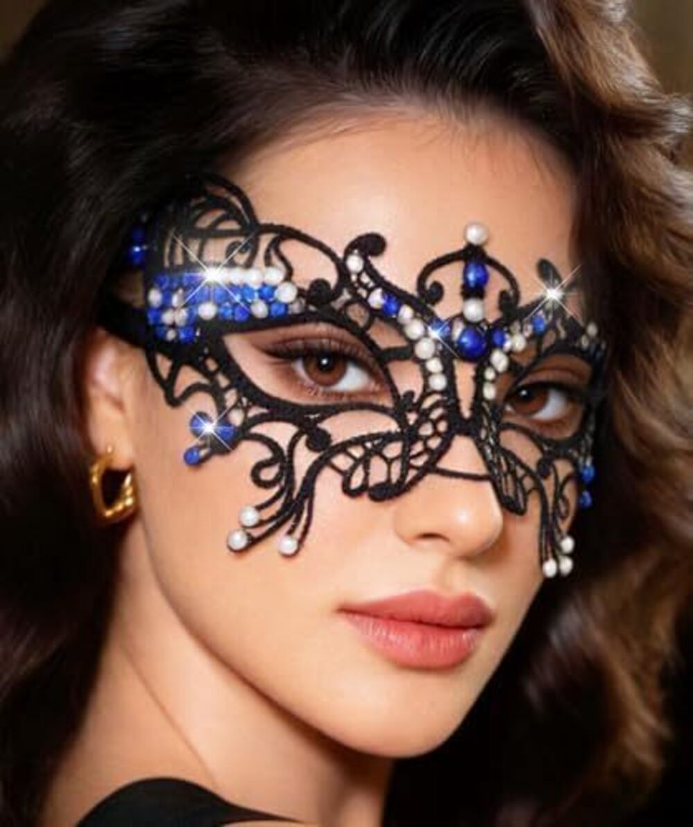 8362 Lace Rhinestone Masks Costume Party Proms Face Mask Masquerade Mask